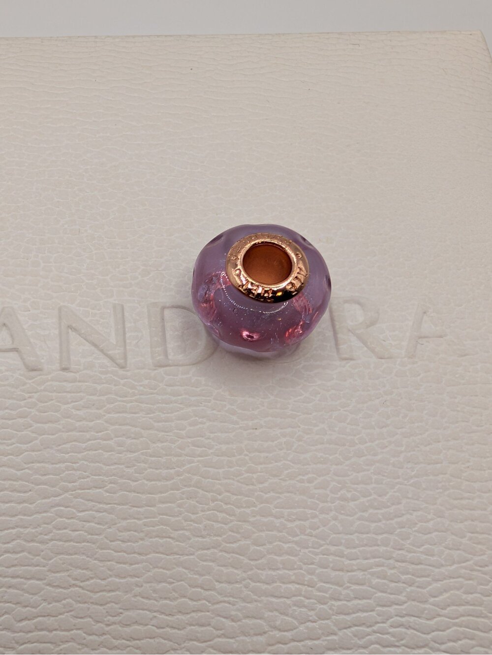 Pandora s925 ale silver charm pendant glass murano bead